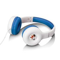 Lenco Hoofdtelefoon voor kinderen, volumebegrenzing tot 85 dB, zeer comfortabel, 120 cm kabel, met stickers, wit/blauw - thumbnail