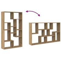 Boekenkast 72x20x120 cm bewerkt hout artisanaal eikenkleurig - thumbnail