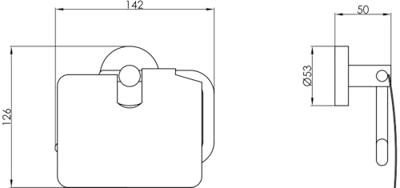 Saqu Eurotrend toiletrolhouder met klep mat zwart