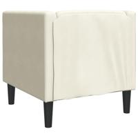 Fauteuil Chesterfield-stijl fluweel crèmekleurig - thumbnail