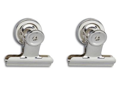 Papierklem MAUL Bulldog met magneet 52mm zilver 2 stuks