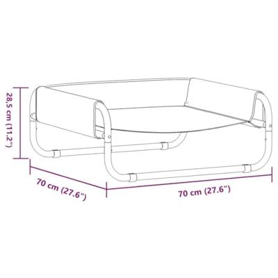 VidaXL Hondenbed lichtgrijs 70 x 70 x 28,5 cm staal