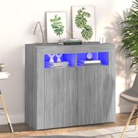 Dressoir met LED-verlichting 80x35x75 cm grijs sonoma eiken - thumbnail