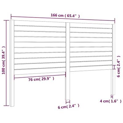 Hoofdbord 166x4x100 cm massief grenenhout - thumbnail