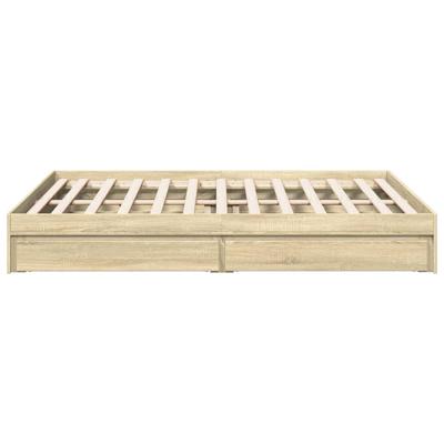 Bedframe met lades bewerkt hout sonoma eikenkleurig 150x200 cm - thumbnail