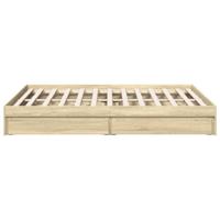 Bedframe met lades bewerkt hout sonoma eikenkleurig 150x200 cm - thumbnail