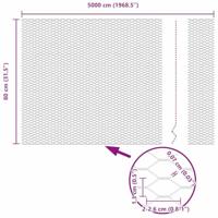 VidaXL Hexagon hek grijs 0,8 x 50 m pvc - thumbnail