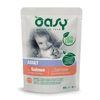 OASY Chunks in gravy Salmon - nat kattenvoer - 85g