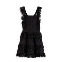 Scotch & Soda jurk van biologisch katoen zwart - thumbnail