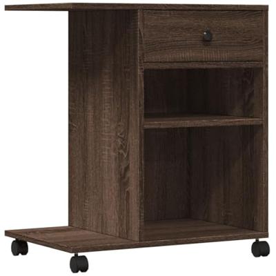 VidaXL Printerkastje met wielen 60x40x68,5 cm bruin eikenkleurig VidaXL Printerkastje met wielen 60x40x68,5 cm bruin eikenkleurig