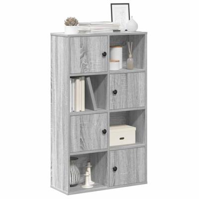 Boekenkast 60x24x101,5 cm bewerkt hout grijs sonoma eikenkleur