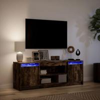 Tv-meubel met LED 139,5x34x50 cm bewerkt hout gerookt eiken - thumbnail