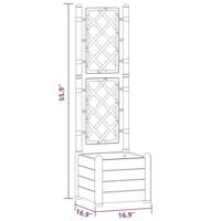 Plantenbak met latwerk 43x43x142 cm PP antracietkleurig - thumbnail
