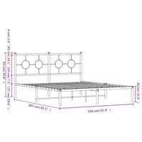 Bedframe met hoofdbord metaal wit 150x200 cm - thumbnail