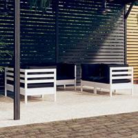 6-delige Loungeset met kussens massief grenenhout - thumbnail