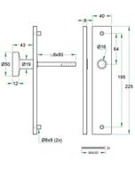 Blindschild (afdek) rechthoek LS rvs mat schroef-bev - thumbnail