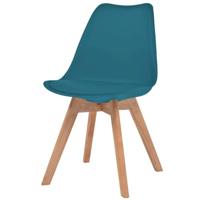 Eetkamerstoelen 4 st kunststof turquoise - thumbnail