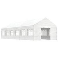 Prieel met dak 13,38x4,08x3,22 m polyetheen wit - thumbnail