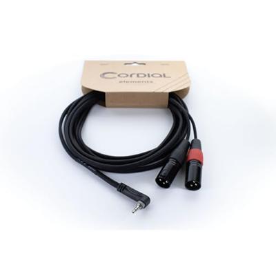 Cordial EY 1,5 WRMM XLR Y-adapter [1x Jackplug male 3,5 mm - 2x XLR-stekker 3-polig] 1.50 m Zwart
