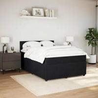Boxspring met matras fluweel zwart 160x200 cm - thumbnail