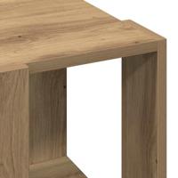 Salontafel artisanaal eikenkleurig 32 x 32 x 30 cm Bewerkt hout - thumbnail