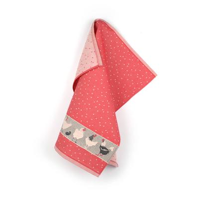 Bunzlau Castle Bunzlau Castle Chickens theedoek 65x65 Red