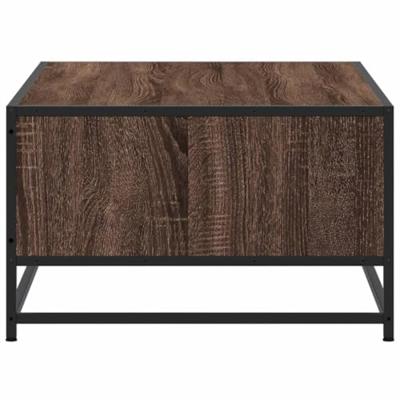 Salontafel 100x57x35 cm bewerkt hout en metaal bruin eikenkleur