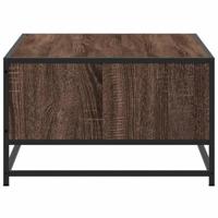 Salontafel 100x57x35 cm bewerkt hout en metaal bruin eikenkleur - thumbnail