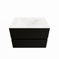 MONDIAZ VICA-DLUX 70cm badmeubel onderkast Urban 2 lades. Inbouw wastafel CLOUD midden 1 kraangat, kleur Ostra. - thumbnail