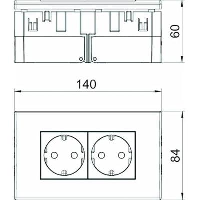 OBO Bettermann 6119407 Apparaatinzet Stopcontact (b x h x d) 140 x 84 x 60 mm 1 stuk(s) Wit