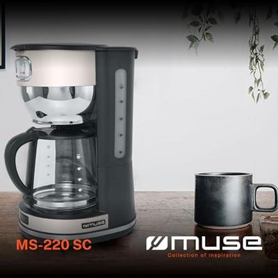 Muse MS-220 SC Koffiezetapparaat Beige, Zwart Capaciteit koppen: 10 Glazen kan, Warmhoudfunctie
