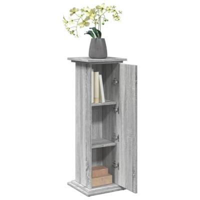 Sokkel met opbergruimte 31x30x90 cm bewerkt hout grijs sonoma