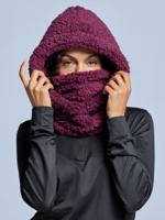 Poederbaas Balaclava Dames Fluffy Bordeaux - thumbnail