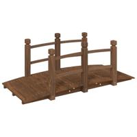 VidaXL Tuinbrug met leuningen 150x67x56 cm massief vurenhout - thumbnail