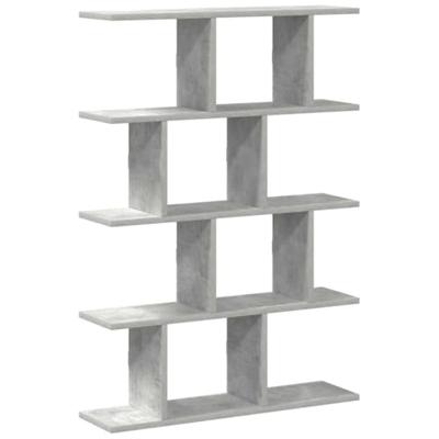 Wandschap kubus 12 vakken bewerkt hout betongrijs - thumbnail