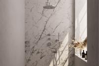 Thermostatische inbouw regendouche SET 03 met gebogen muurarm, 20 cm douchekop, handdouche en accessoires - thumbnail