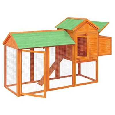 VidaXL Kippenhok 193x65x117 cm massief grenenhout bruin VidaXL Kippenhok 193x65x117 cm massief grenenhout bruin