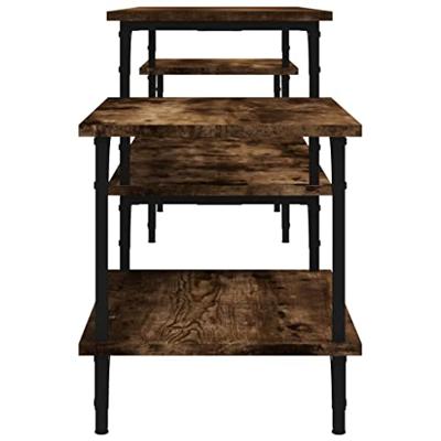 Tv-meubel 197x35x52 cm bewerkt hout gerookt eikenkleurig