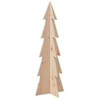 VidaXL Kerstdecoratie kerstboom 112 cm massief grenenhout - thumbnail