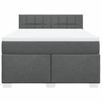 Boxspring met matras stof donkergrijs 160x200 cm - thumbnail