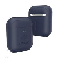 Staand hoesje voor AirPods 1 & 2 siliconen AirPods hoesje, zichtbaar oplaadbaar, extra grip hoogglans oppervlakteafwerking, compatibel met draadloos opladen - Marineblauw - thumbnail