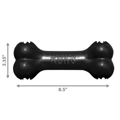 KONG - Extreme Goodie Bone - Duurzaam Rubber Hondenbot voor Power Chewers, Zwart - Voor Grote Honden