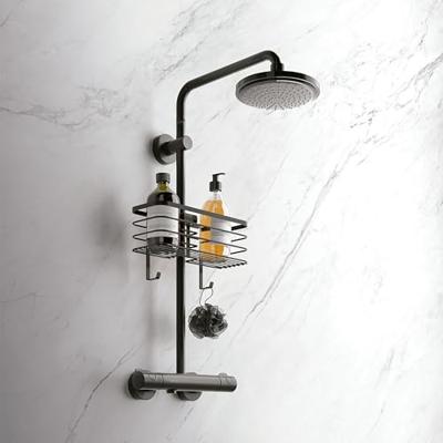 Metaltex doucherek 29x11x15 cm zwart/metaal