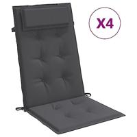 VidaXL Stoelkussens 4 st hoge rug oxford stof antracietkleurig - thumbnail