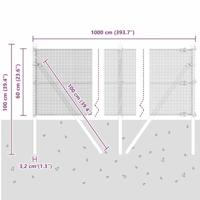 VidaXL Afrasteringspaal grijs 10 x 0,6 m (12 x 12 mm gaas) - thumbnail