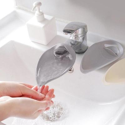 Kraan Extender effen kleur wastafel handvat extensie peuter voor badkamer kinderen hand Wash (grijs)