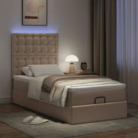 Ottoman bed met matras en LED's 90x190cm kunstleer - thumbnail