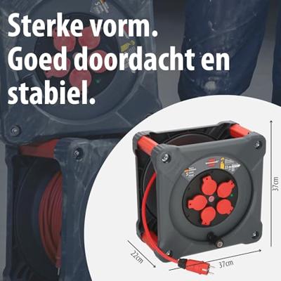 Brennenstuhl Professional Bouwplaats kabelhaspel | KA 3210 5 | IP44 | 33m | H07BQ-F 3G2.5 - 9202330210 Brennenstuhl Professional Bouwplaats kabelhaspel | KA 3210 5 | IP44 | 33m | H07BQ-F 3G2.5 - 9202330210