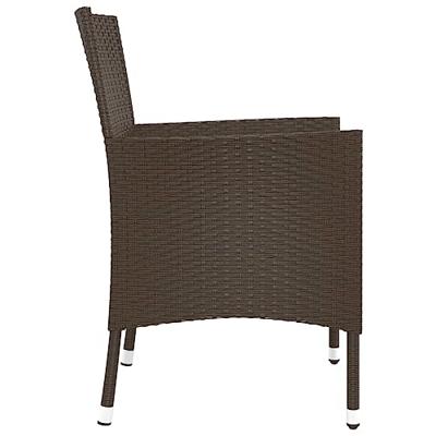 Tuinstoelen met kussens 4 st bruin poly rattan (alleen VK/IE/FI/NO)