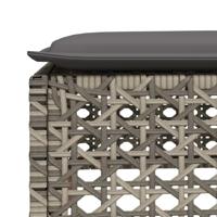 4-delige Loungeset met kussens poly rattan grijs - thumbnail